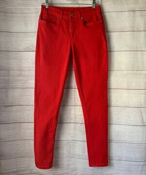 Venus Red Denim Skinny Jeans Size 6